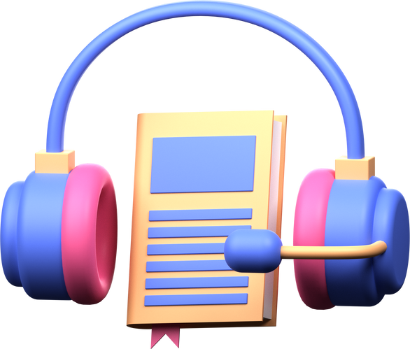 Audio Book 3D Illustration