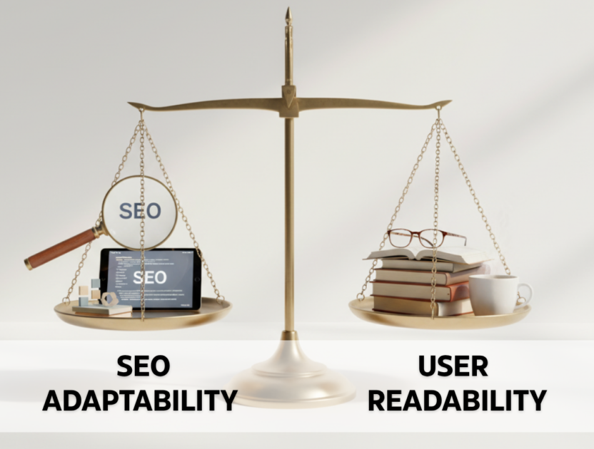 SEO VS READER EXPERIENCE BLOG SEO vs. Reader Experience image by Text and Arts Solutions