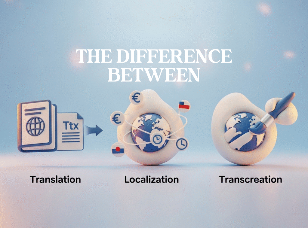 Translation, Localization and Transcreation-The Key Difference