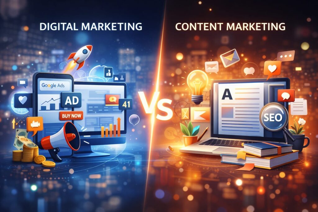 Digital Marketing vs Content Marketing: What’s the Difference?